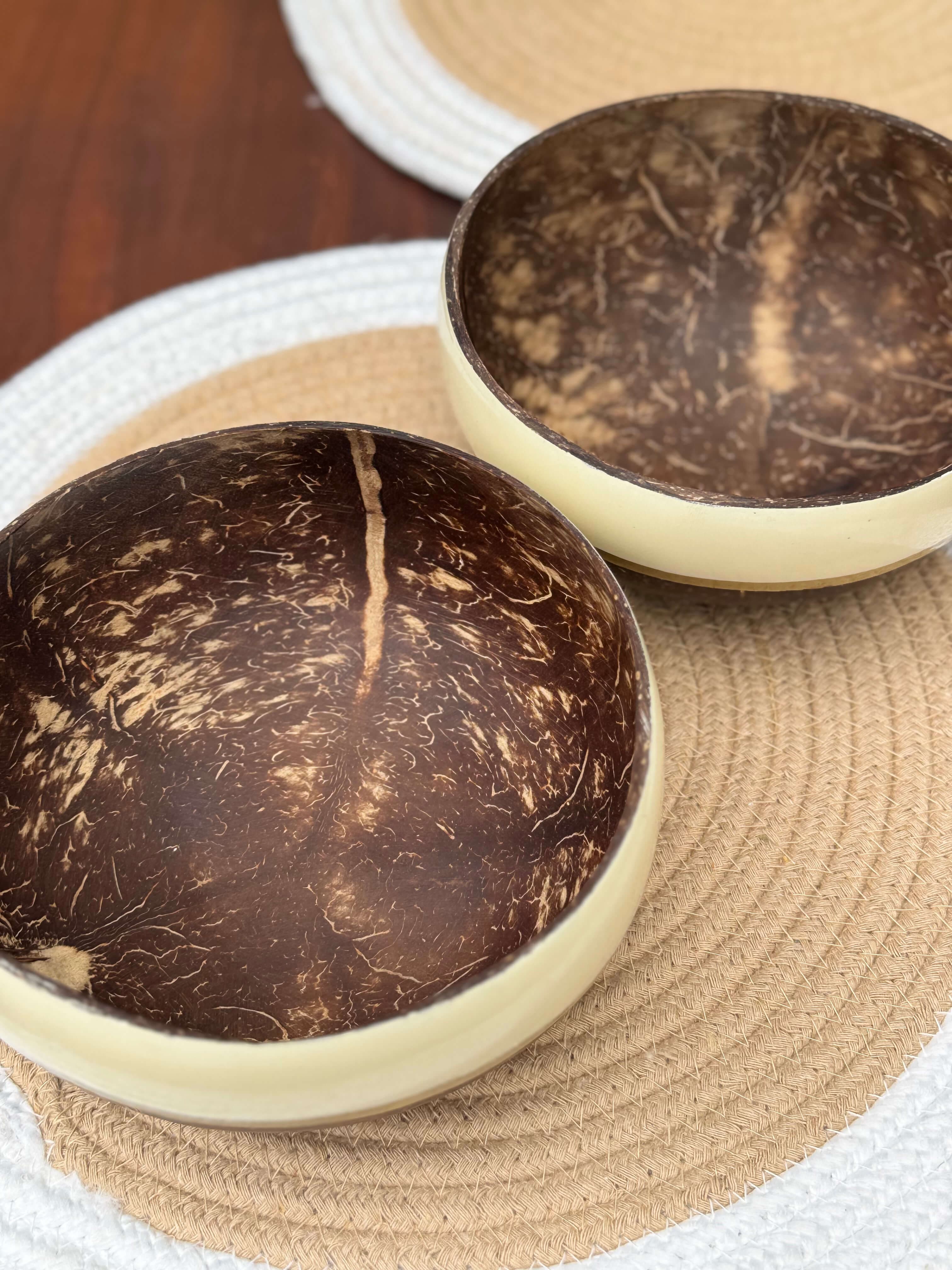 Thenga Story Enamel Bowl with Coconut Shell-Inspired Exterior – 600 ML Serving Bowl, thumbnail 2