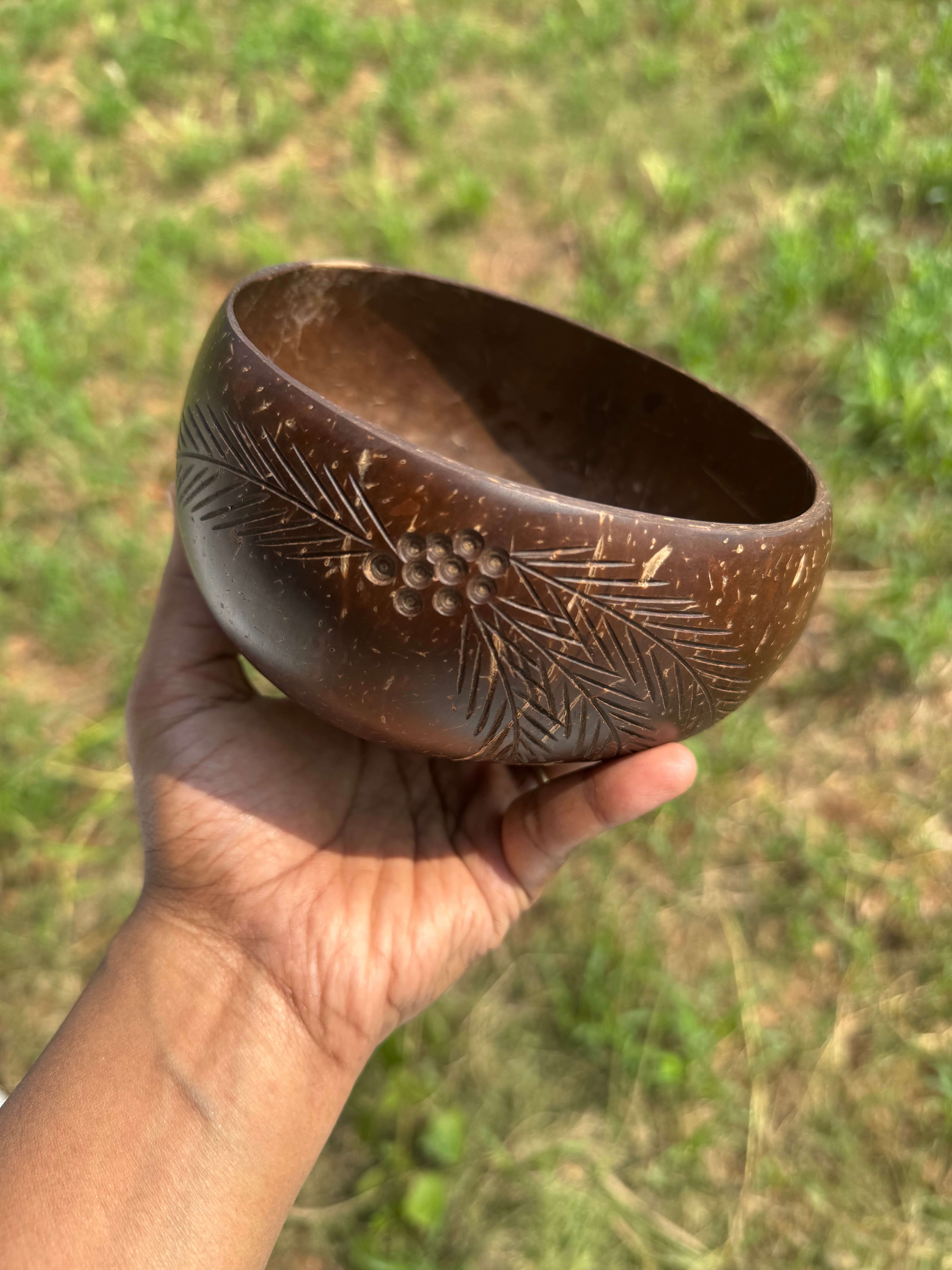 Thenga Story Palm Leaf Jumbo Coconut Shell Bowl 900ml – Handmade Natural Serving Bowl