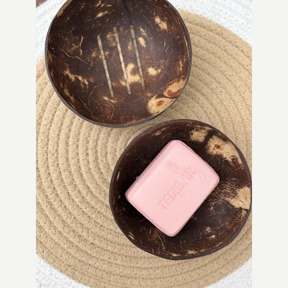 Thenga Story Coconut Shell Soap Dishes – Eco-Friendly Soap Holders for Bathroom & Kitchen (Set of 2)