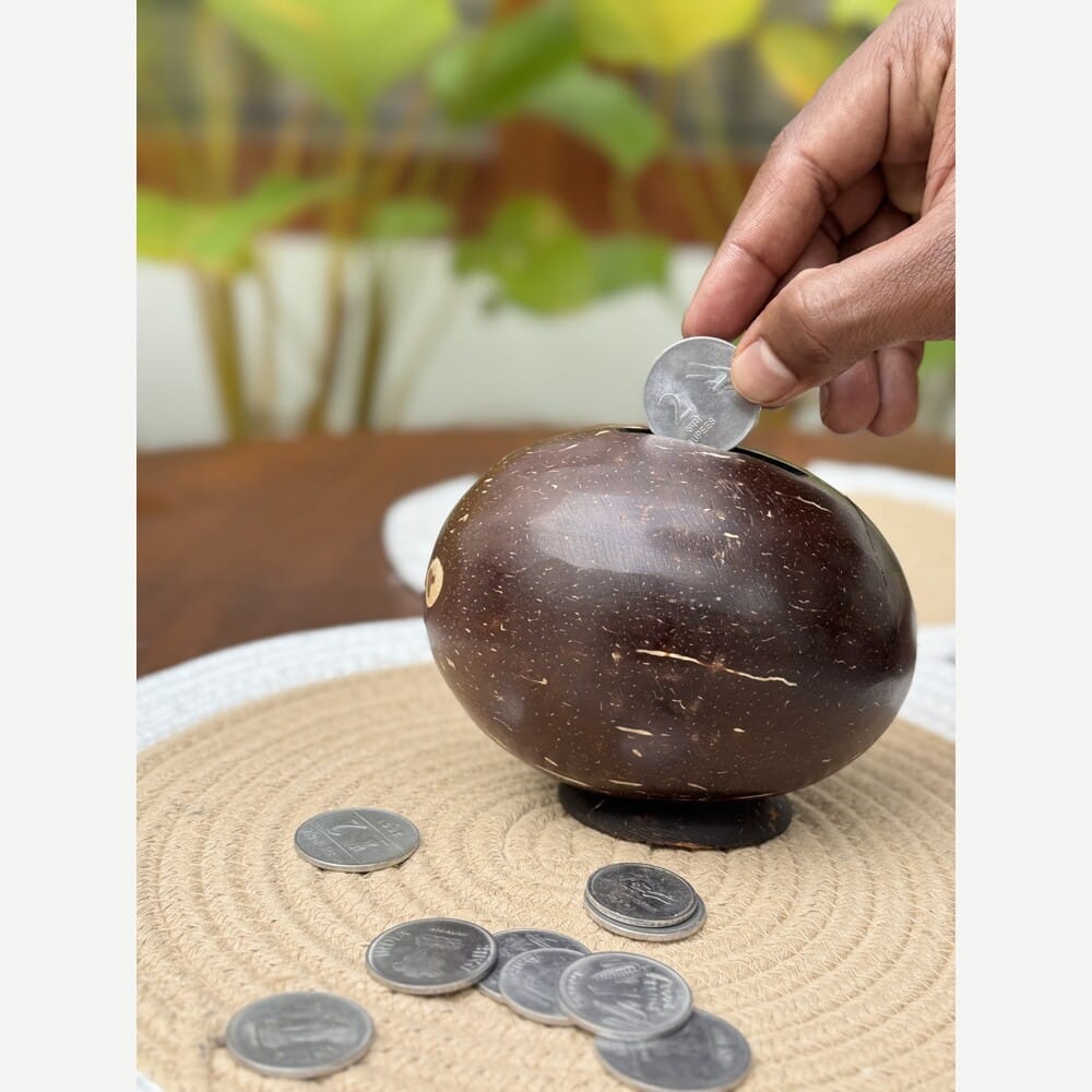Coconut Shell Piggy Bank