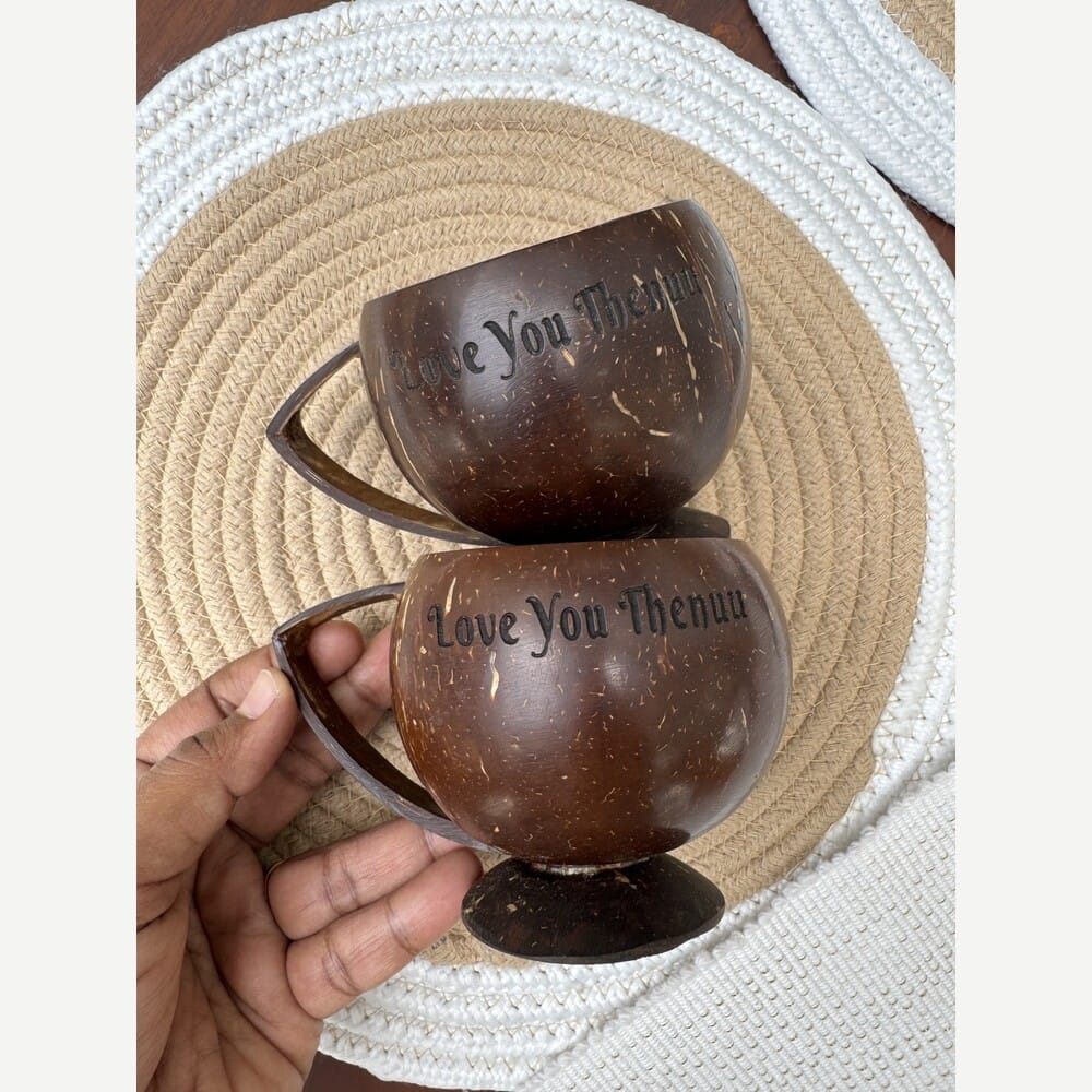 Thenga Story Coconut Shell Tea Cups – 200 ML (Set of 2)