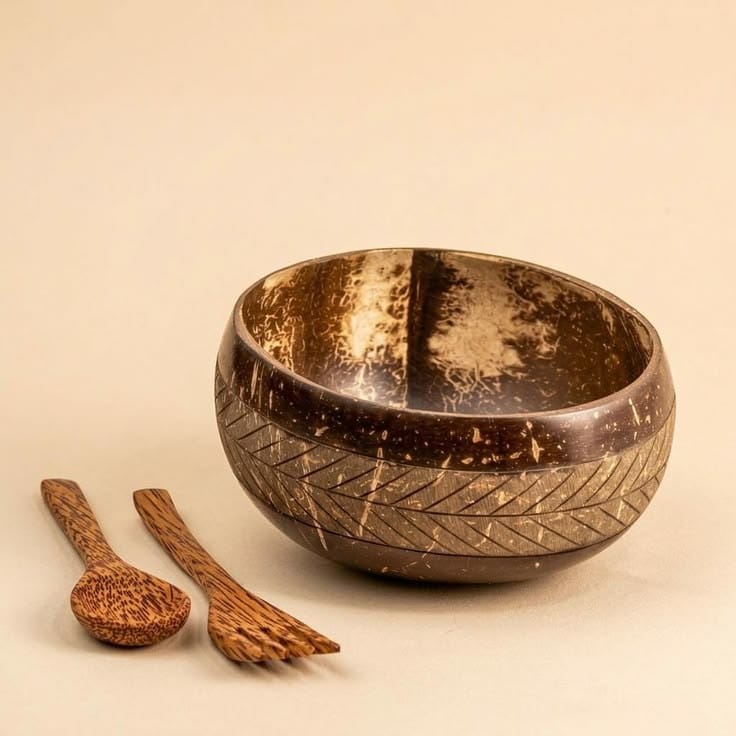 Carved Coconut Bowl